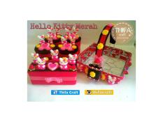 Toples Set + Keranjang Air Mineral / Aqua 16 hias Flanel - Hello Kitty