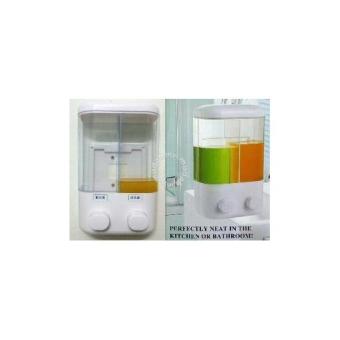 Touch Soap Dispenser Sabun Manual 2 Tabung Tube 2in1 Putih Bening Hand Soap Tempat Cair Cuci Tangan Kamar Mandi Toilet Double Soap Dispenser Soaps Higienis ...