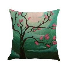 Lukisan Pohon Linen Sarung Bantal Sofa Sarung Bantal Kursi Dekorasi Rumah Sebuah-Internasional