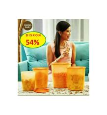 Tupperware Mosaic Canister Set Toples Kecil Sedang Besar