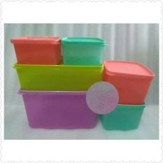 Tupperware Snowflake Square Round Set / Wadah Makanan Di Frezer (6)