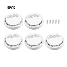 UINN Fire Asap Sensor Detektor Alarm Tester Cordless Rumah Family Guard Keamanan Putih 5 Pcs-Intl