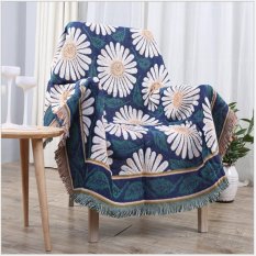 Uniifurn Gaya Pedesaan Jacquard Throw Selimut, Cocok Sebagai Tempat Tidur Melempar atau Sofa Selimut atau Taplak Meja, Elegan Bunga Desain 130 Cm X 180 Cm-Intl