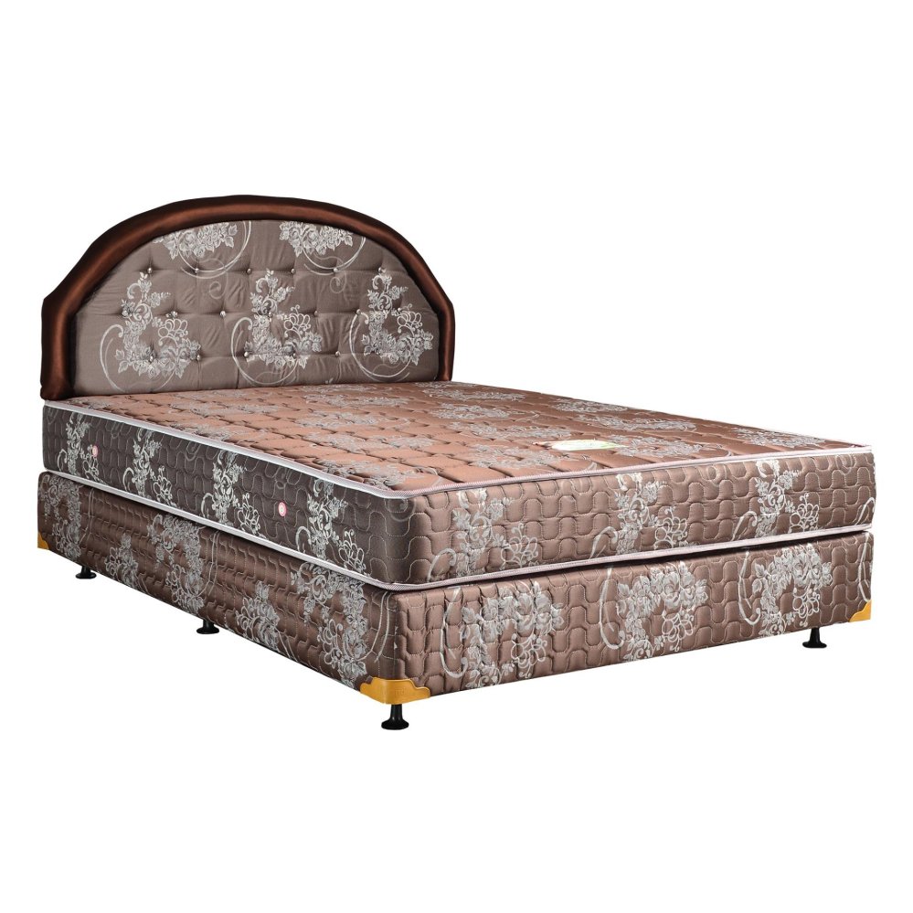 Uniland Springbed Standard Coklat HB Flamboyan Size 180 x 200 - Full Set - Khusus Jabodetabek 