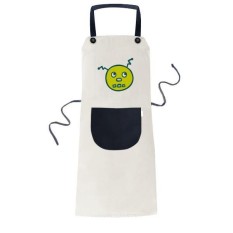 Universe dan Alien Robot Memasak Dapur Beige Adjustable Bib Apron Saku Women Pria Chef Hadiah-Intl