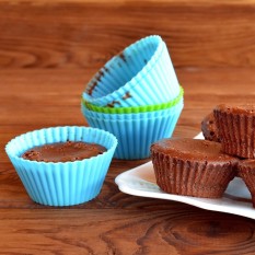 Upors 12 Pcs Silicone Mould Heart Cupcake Soap Silicone Kue Muffin Baking Mold Alat Bakery Pastry Tools Bakeware Dapur -Intl