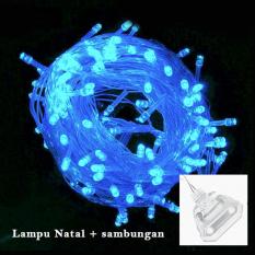 Lampu Hias Natal LED Blue 10 Meter + Colokan Sambungan