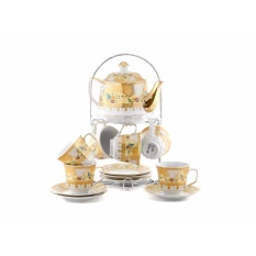 Vicenza Tea Set Segi Delapan C78 Plus Teko Cantik Motif Camelia