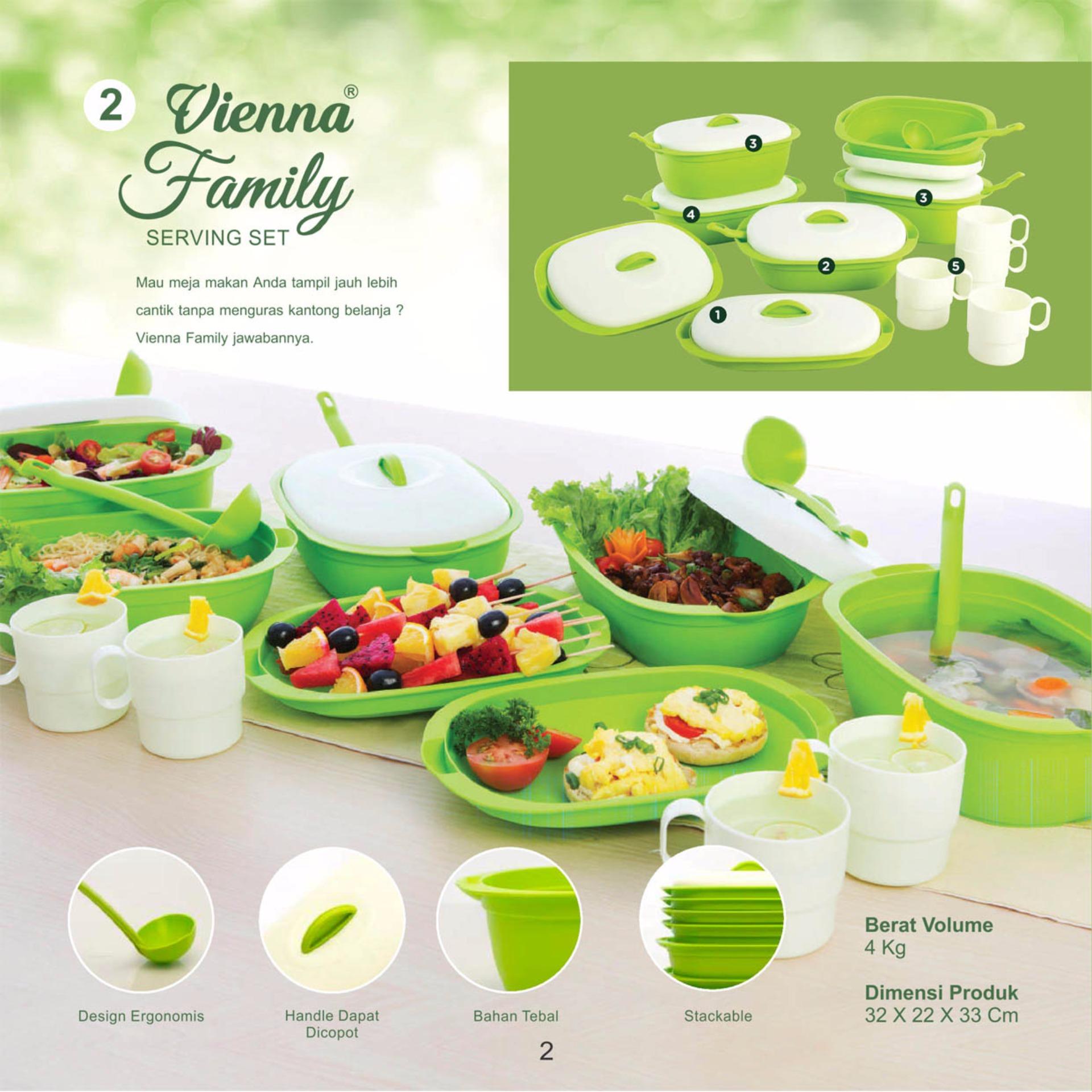 Vienna Family Serving Set perlengkapan meja makan-5 model-bahan plastik(hijau) Vienna Family Serving Set perlengkapan meja makan-5 model-bahan plastik(hijau)