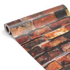 Vintage 3D Bata Wallpaper Roll 45 Cm X 10 M Brickwork Self-adhesive Wall Paper Roll Dekorasi Rumah Toko Sticker Dinding Tahan Air-Intl