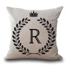 Vintage Linen Cotton Cushion Cover Pillow Case English Letter Concise Style #R - intl