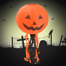 Vintage Labu Halloween Yang Diseduh Sendiri Dekorasi Pesta Festival Lampu Lampion Ukuran 400mm-Internasional