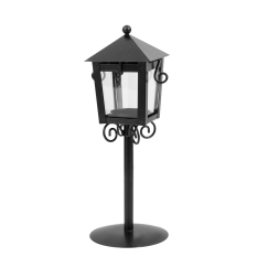 Lampu Jalan LED Antik Desain Lilin Teh Cahaya Lilin Berdiri-hitam