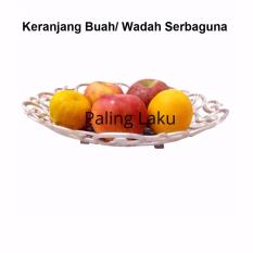 Wadah Keranjang buah / keranjang hantaran fruit basket bulat - silver