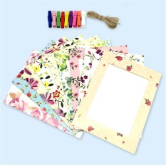Wall Deco DIY Kreatif Mini Bingkai Foto Kertas Mini Berwarna Clothespins Twine-Intl