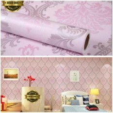 Wallpaper Sticker Dinding Batik Pink 10M X 45Cm