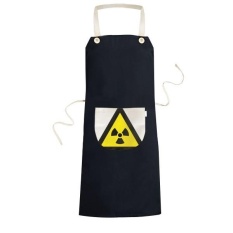 Simbol Peringatan Kuning Hitam Ionisasi Radiasi Segitiga Tanda Mark Logo Pemberitahuan Memasak Dapur Hitam Bib Celemek dengan Saku untuk Women Pria Chef Hadiah-Intl