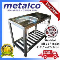 Wasbak/ Wastafel/ Bak Cuci Piring Metalco MS 36 / 18 Set Portable Knock Down Stainless Anti Karat