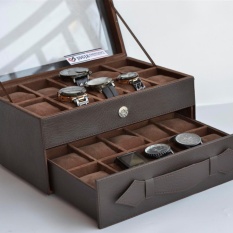 Watch Box Kotak Tempat Jam Tangan Jumbo Isi 20 - Coklat