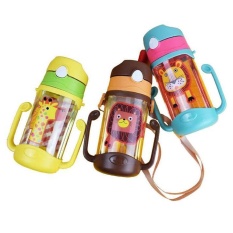 Water Cup Cartoon BPA Free Plastic Water Bottle With Rope Children Direct Drinking Eco-friendly Camp Tumbler Kids Hiking 400ML