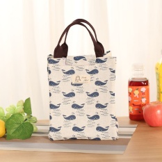Tas Makan Tahan Air untuk Wanita Anak-anak Pria Kotak Makan Siang Cooler Tas Kanvas Jinjing Tas Makan Siang Paket Isolasi Portabel