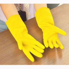 Sarung Tangan Getah Karet Tahan Air untuk Laundry Cuci Piring Rumah Tangga (Kuning)