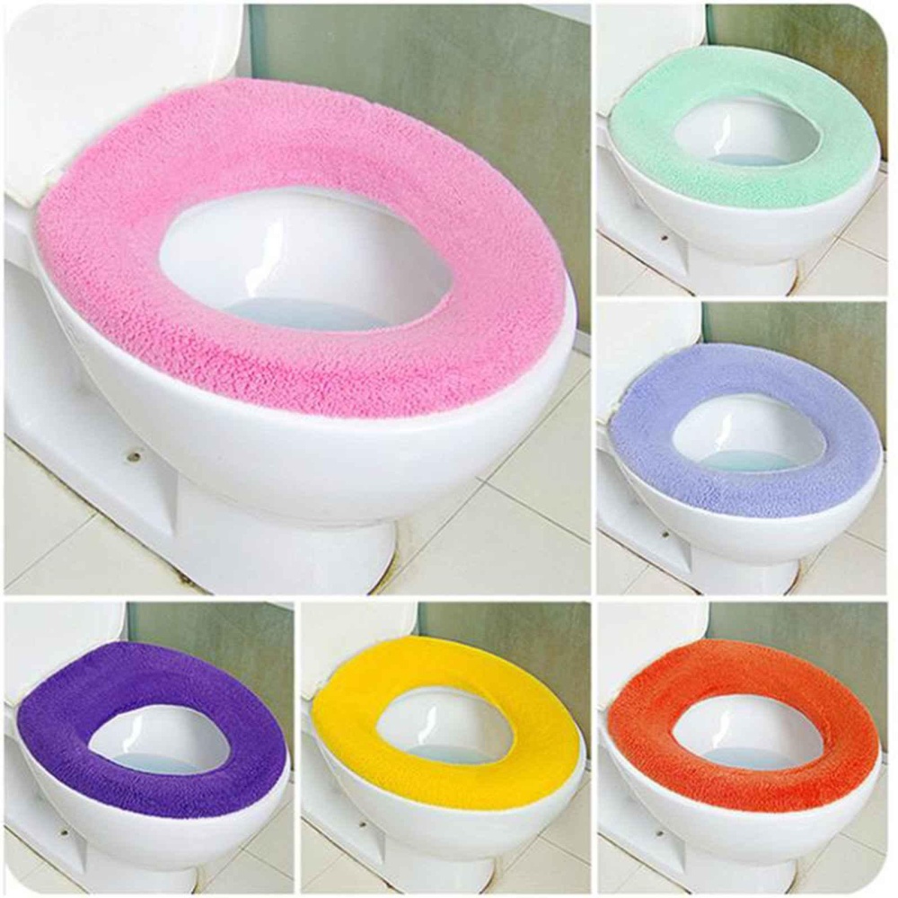 WC Cloth Soft Toilet Kamar Mandi Yang Dapat Dicuci Warmer Seat Lid Cover Pads 1 Pcs Baru-Internasional