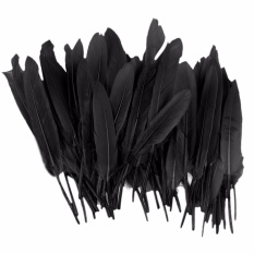 Grosir 100 Pcs Indah Bulu Angsa Alami 4-6 ''/10-15 Cm DIY Dekorasi-Hitam -Internasional