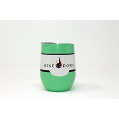 Anggur Down 9 Oz Anti Karat Anggur Kaca Tumblers Ramah Lingkungan Bening Plastik Tutup W/Karet Segel Sempurna untuk Luar Ruangan teras, dapur, Piknik, Mobil, Rumah, Perjalanan Teman, Pelajar (1, Hijau)-Internasional