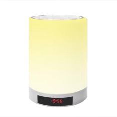 Nirkabel Hands-free Bluetooth Speaker Emosi LED Lampu Smart Alarm Clock dengan Tripod-Intl