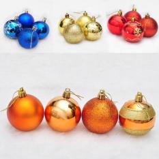 Kekuatan Luar Biasa 4 Pcs Baru Modis Hari Natal Balls Warna-Warni Bola Baubles Pesta Xmas Pohon Dekorasi Gantungan ornamen Dekorasi-Multicolor-8-Internasional
