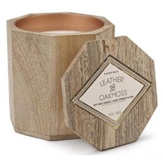Koleksi Woods Lilin Lilin Kedelai Di Kayu Mangga Bowl, 12-Ounce, Kulit & Oakmoss-Intl