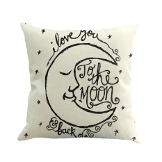 Xudzhe Square Simple Casual Style Stick Gambar Pola Linen Cover Bantal, Bantal Batin Tidak Termasuk-Intl