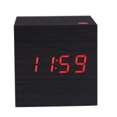 YBC USB Powered Mini Kayu Jam LED Desktop Digital Alarmclockblack-Intl