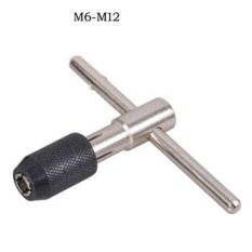 Yika Bermutu Tinggi Adjustable T-type Ratchet Self-tapping Screw Wrench Kata Keran Wrench Sederhana T-type Taper Pinset (M6-12) -Intl