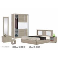 Zl Bedroom Set Dilengkapi dengan Lemari Pakaian, Tempat Tidur, Dresser, sisi Meja (Pengiriman & Pemasangan untuk Klang Valley Hanya)-Internasional