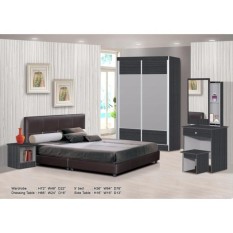 Zl Bedroom Set Dilengkapi dengan Lemari Pakaian, Tempat Tidur, Dresser, sisi Meja (Pengiriman & Pemasangan untuk Klang Valley Hanya)-Internasional