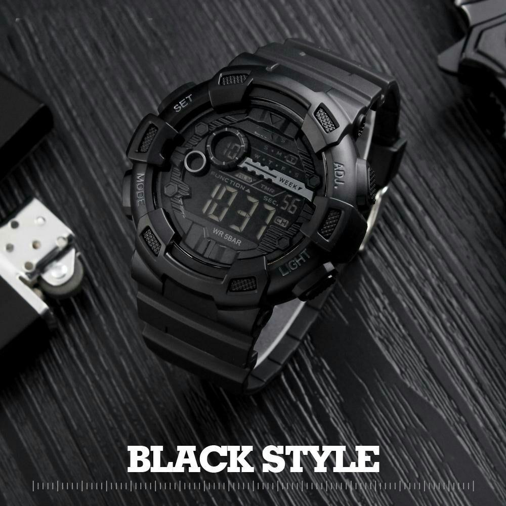 Pria Jam Tangan Digital LED Display Beberapa Zona Waktu 50 M Tahan Air Clock Relogio Masculino Outdoor Olahraga Watches 1243- INTL