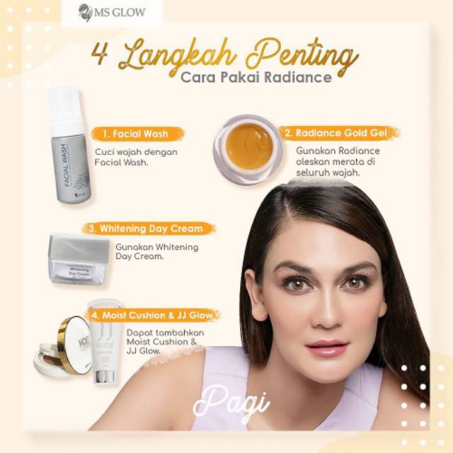 pemakaian radiance gold ms glow