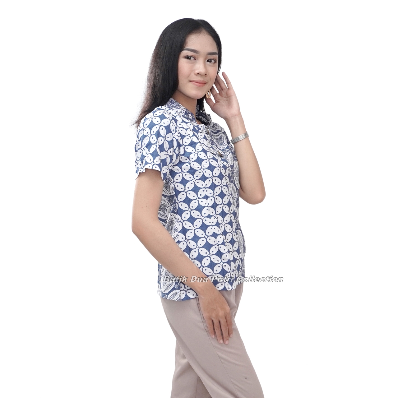 Blouse Blus - Batik Wanita - Atasan Batik - Motif Monocrom - Resleting ...