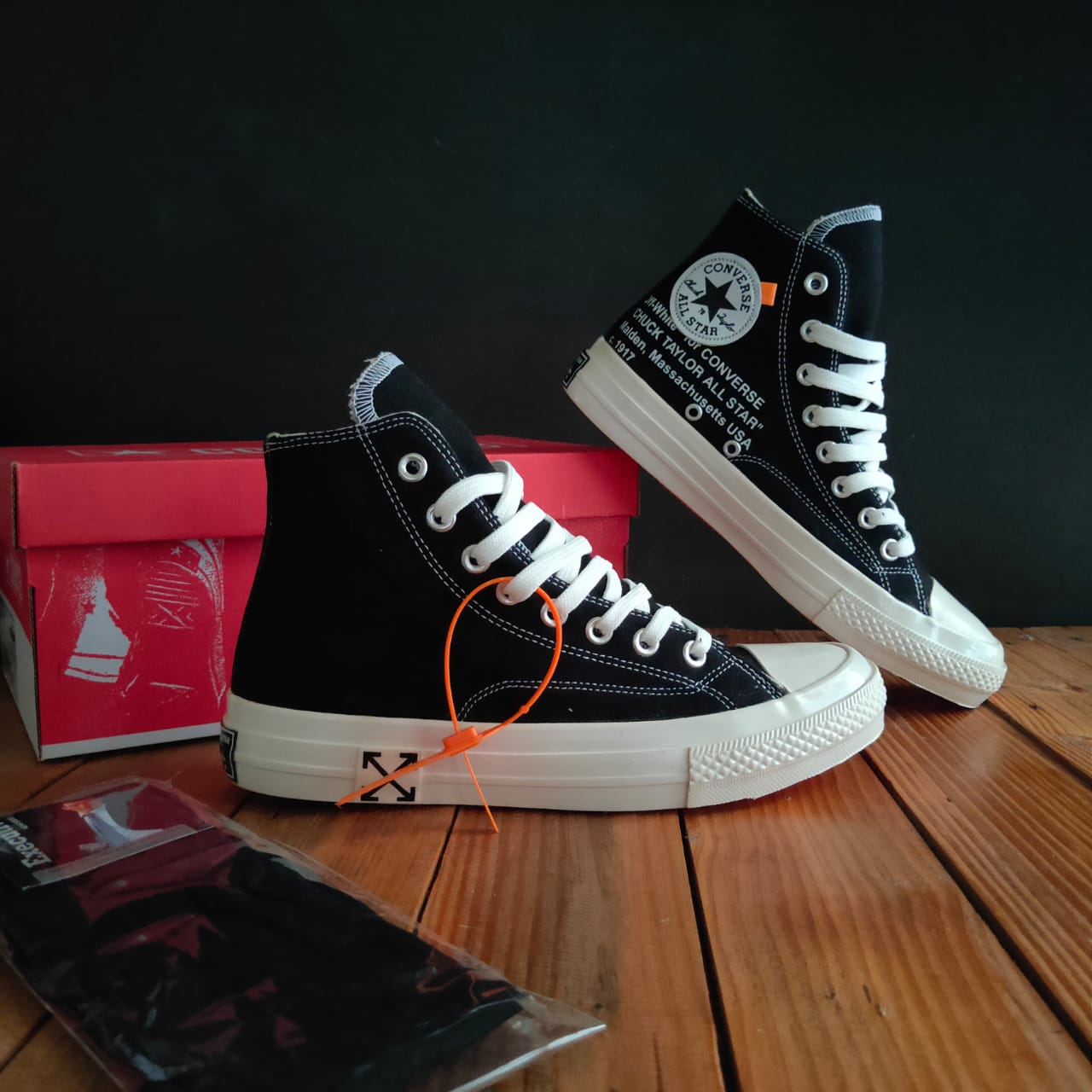 Sepatu Sneakers CONVERSE1995 70s X Offwhite High All Star Chuck Taylor  Sepatu Pria Converse268 Seventies 1970s Premium Sepatu Sneakers Kasual Pria  Wanita Sepatu Sneakers Casual Sepatu Sekolah Warna Hitam + box |