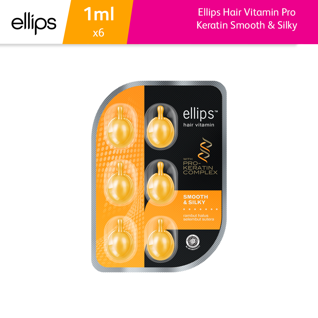 Ellipd Ellips Hair Vitamin Pro Keratin Smooth & Silky Blister 6 Butir | Lazada ...