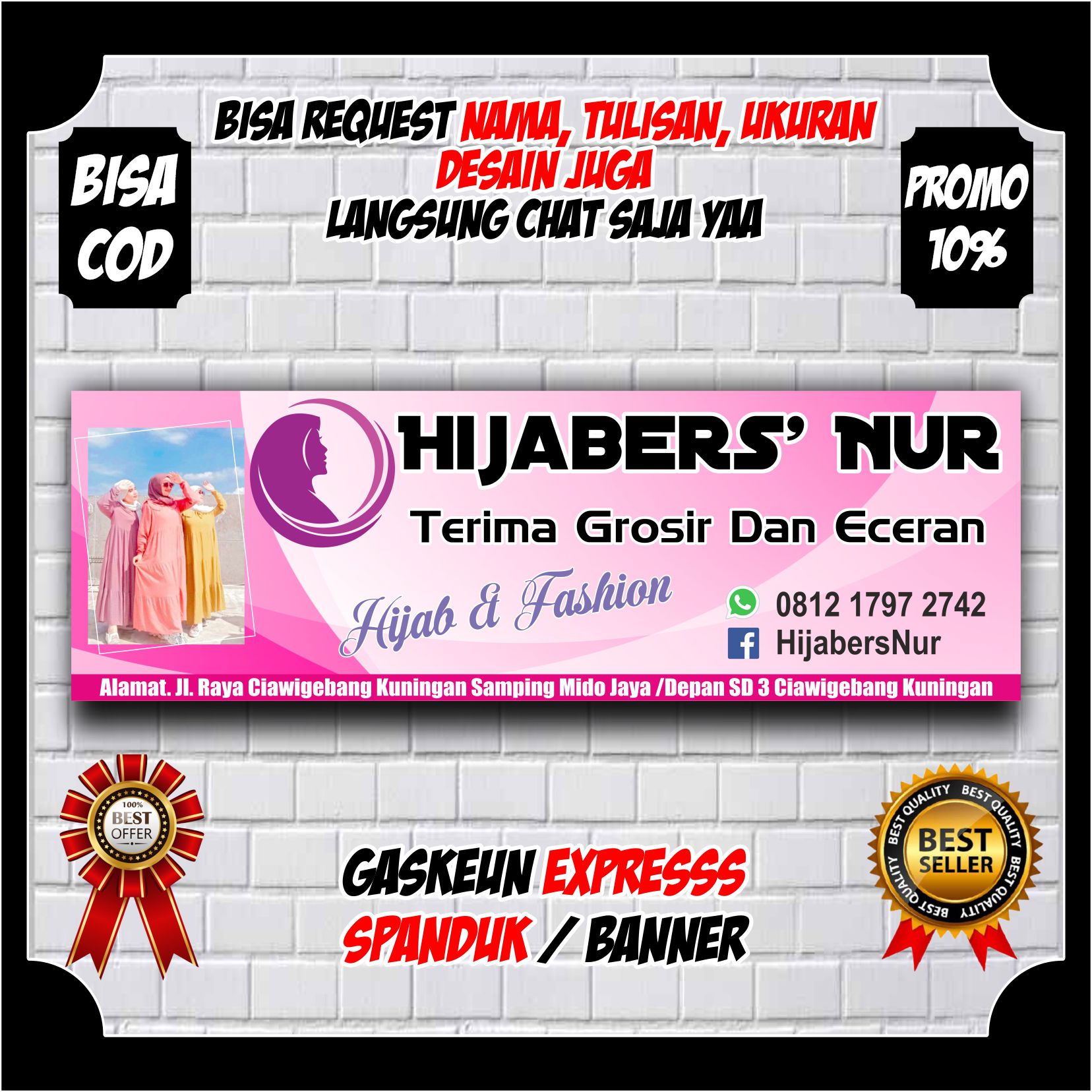 Spanduk Banner Toko Hijab Spanduk Jualan Hijab Kerudung Spanduk Banner