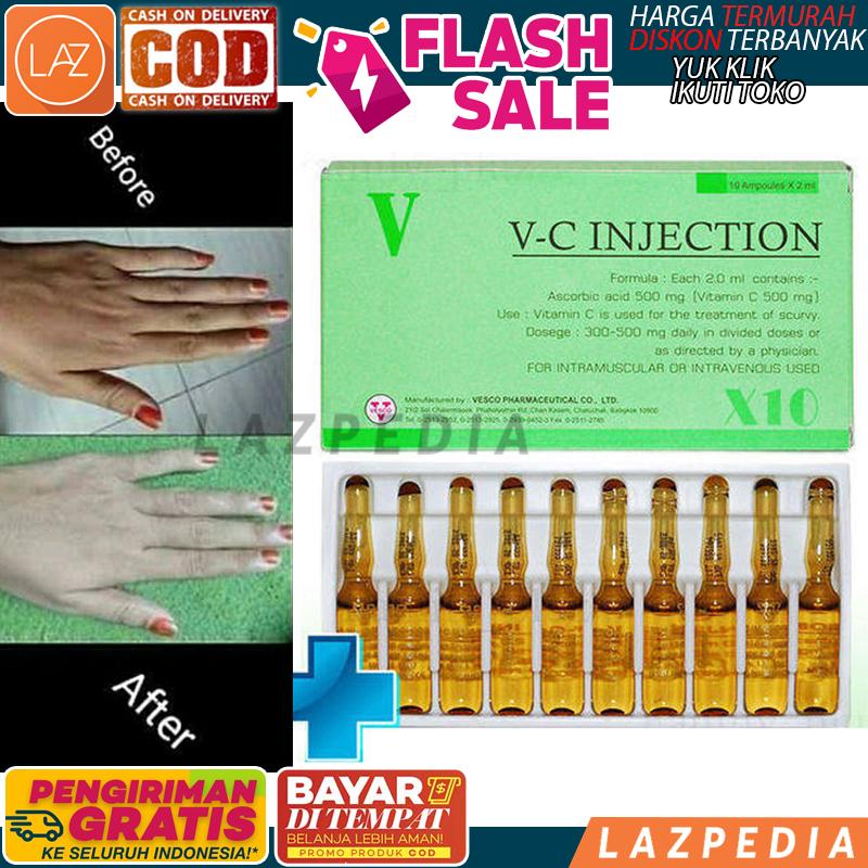 Laz COD - Vc Injection 1 Box Isi 10 Ampul Vesco Original 100% Vitamin C Pemutih Tubuh Whitening 100% Original Thailand / V-C Injection / VC Injeksi A54