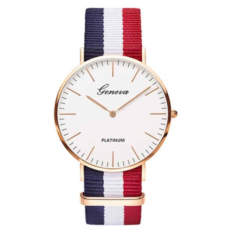 Mens Sport Stripe Canvas - Jam Tangan Unisex - Jam Tangan Pria dan Wanita - Kanvas SA 0200 B