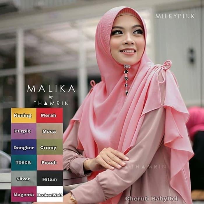 JILBAB KERUDUNG HIJAB INSTAN KHIMAR MALIKA MAHARDIKA KERUT - WARNA DUSTY PINK NO. 6
