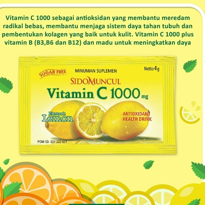 Vitamin C 1000mg Dosis Tinggi Sidomuncul Lazada Indonesia