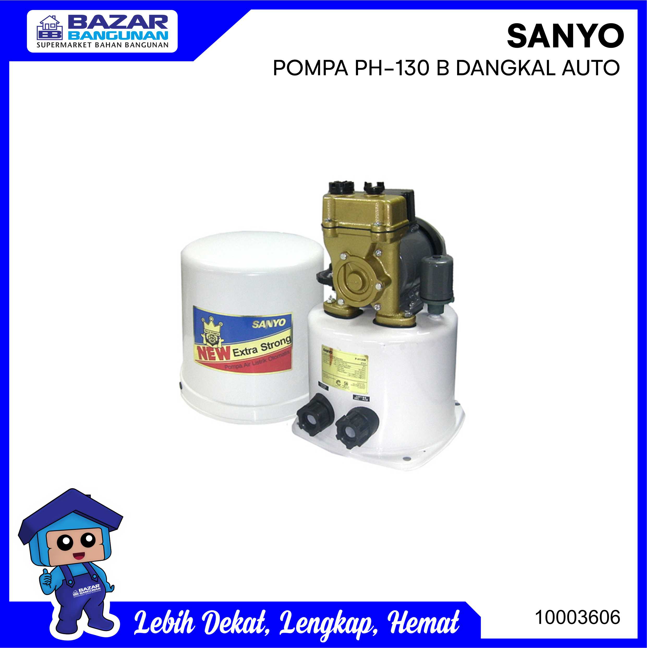 POMPA AIR JET PUMP SUMUR DANGKAL OTOMATIS SANYO PH 130 B / 130B PH130B ...