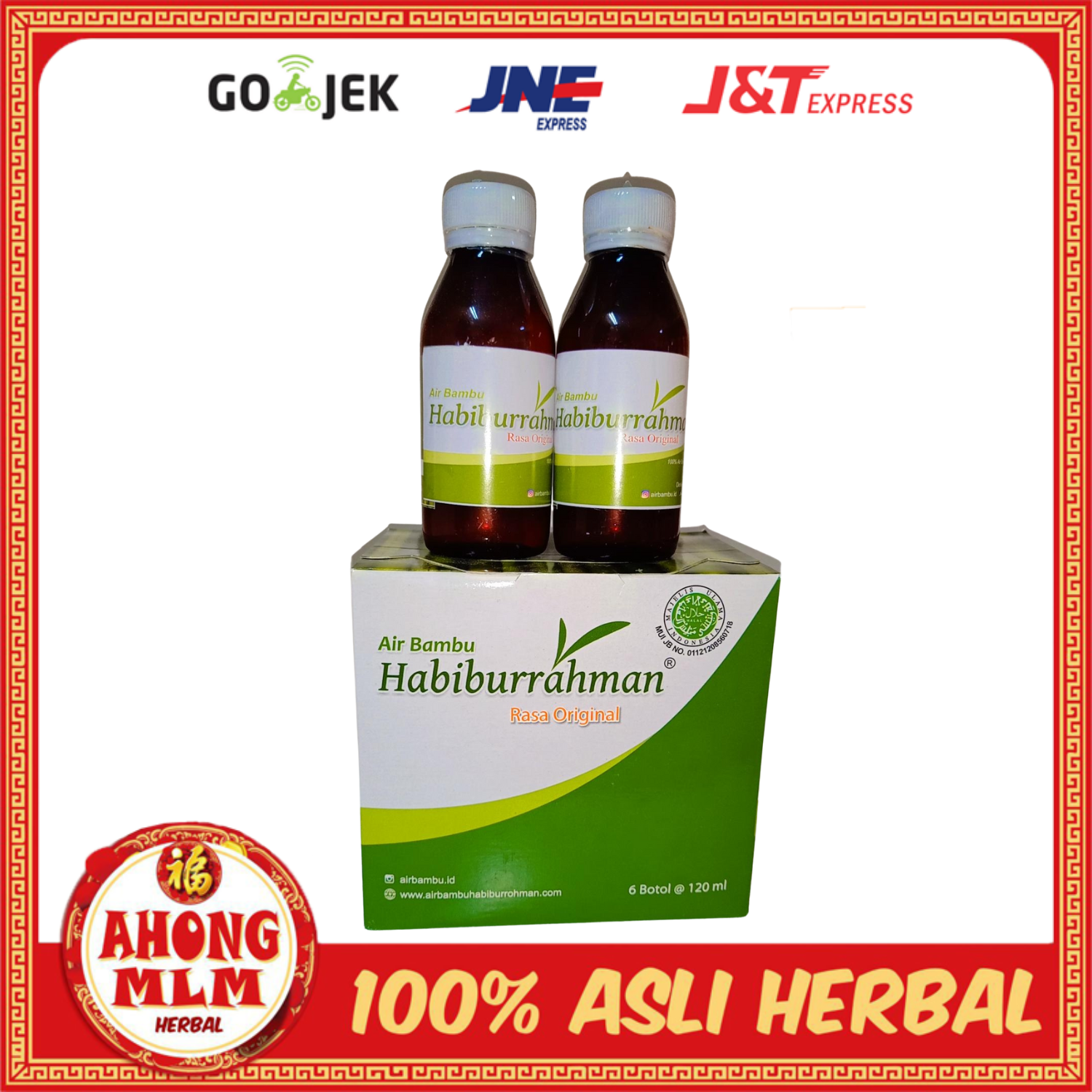 AIR BAMBU HABIBURAHMAN 120 ML BOX/AIR RUAS BAMBU ALAMI 1 BOX ISI 6