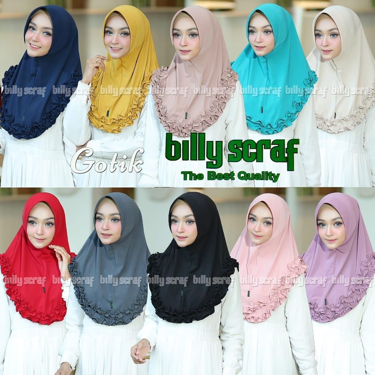 Hijab/Jilbab Instan Model Bergo terbaru termurah dan Terlaris / Kerudung Wanita Jersey rempel tingkat gotik / DnK Jaya